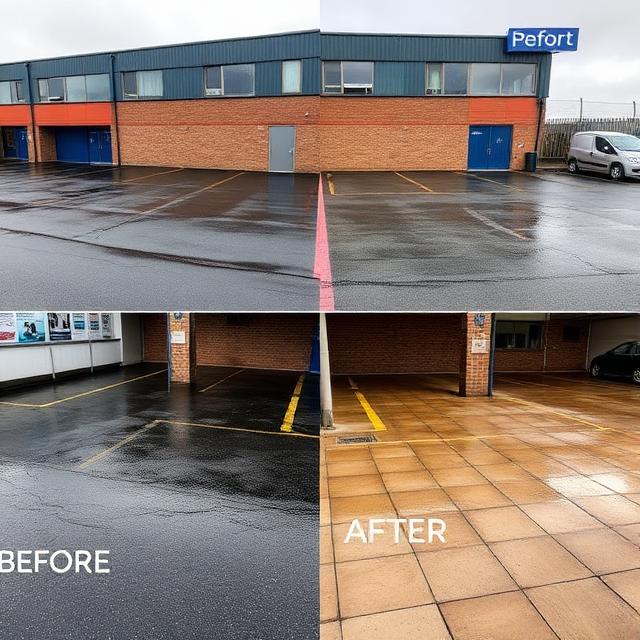 Commercial car park and forecourt pressure washing in Central Scotland