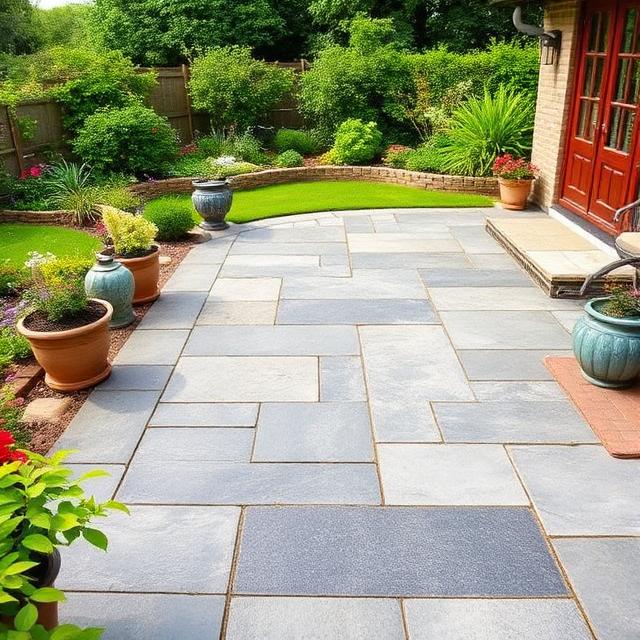 Natural stone patio cleaning and restoration service in Edinburgh