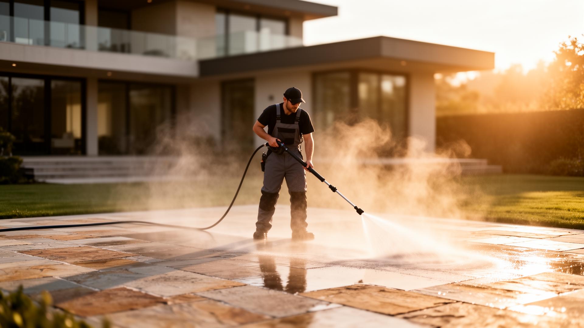 Professional pressure washing and exterior cleaning services in Falkirk, Central Scotland